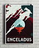plakaty Księżyc Enceladus - vintage plakat