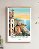 plakaty Włochy - Wybrzeże Amalfi - Plakat, pamiątka dla podróżnika