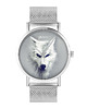 zegarki unisex Zegarek - Biały wilk - bransoleta mesh