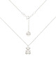 chokery Srebrny choker pancerka z misiem