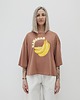 t-shirt damskie Bawełniana bluzka z bananami o luźnym kroju z rękawem 3/4