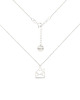 chokery Srebrny choker pancerka z listem i sercami