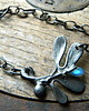 bransoletki wire wrapping labradoryt w liściach - bransoleta