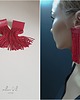 kolczyki chwosty FRINGE duże kolczyki z czerwonej skóry naturalnej gładkie frędzle