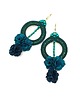 kolczyki soutache Kolczyki sutasz koła boho z kwiatami zielone lekkie wiszące Amelia