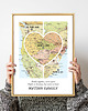 plakaty Plakat Personalizowana mapa rodzina 3 lokalizacje