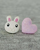 kolczyki z masy plastycznej Pastelowe Kolczyki Króliczek I Serduszko