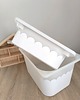 meble do pokoju dziecka Naklejki na pojemniki Trofast Ikea falbanka biała