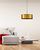 lampy wiszące Złota lampa wisząca do salonu w stylu glamour SINTRA MIRROR z abażurem 60 cm