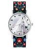 zegarki damskie Zegarek - Biały koń - folk czarny, nylonowy