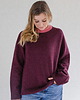 swetry damskie  BARIBAL RWS - bordowy sweter oversize a la bluza wełniana - 100% merino M/L