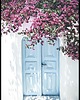 plakaty Plakat "Niebieskie drzwi na Santorini"