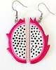 kolczyki z masy plastycznej Neonowe Różowe Kolczyki Smoczy Owoc