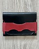 portfele damskie Portfel czarno-czerwony ze skóry ręcznie uszyty.