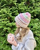 czapki damskie Wełniana czapka handmade kolorowe ozdobne włóczki wełna merino alpaka