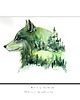 grafiki i ilustracje Wilk. Góry. Las. Obraz ręcznie malowany pejzaż
