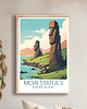 plakaty Wyspy Wielkanocne - Moai - Plakat, pamiątka dla podróżnika