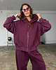 bluza z kapturem damska Bluza Wow light mauve wine kapturem (pętelka)