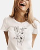 t-shirt damskie Koszulka kwiaty line art rośliny natura peace
