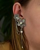 nausznice Nausznica i sztyft duże kwiaty perły wire wrapping