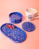 pojemniki na biżuterię Podstawka owalna, kolorowe lastryko, mała taca, niebieska