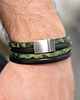 biżuteria męska Bransoletka SKÓRZANA MILITARY DUO SATIN STEEL
