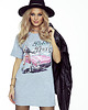 t-shirt damskie Koszulka bawełniana Maxi T-shirt  długi Rebel Bunny