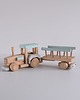 dodatki - różne Drewniany traktor z wozem drabiniastym