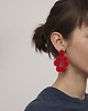 kolczyki soutache Duże czerwone kolczyki sutasz z kryształkami