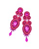 kolczyki soutache Lady kolczyki sutasz różowe wieczorowe lekkie z kryształkami
