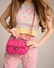 torby na ramię Torebka skórzana na ramię - pikowana - fuksja (6501)