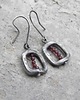 kolczyki wire wrapping Granaty w ramkach   - kolczyki
