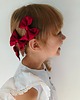 dziewczynka - inne 2x Jedwabne kokardki na spince kokardy spinki do włosów burgundy rose