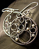 kolczyki z kamieniami Srebrne Kolczyki z Perłami - Koła Wire Wrapping Perły Srebro