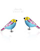 kolczyki szklane Little Jungle Bird- srebrne kolczyki z ptaszkami