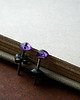 kolczyki wire wrapping kwadratowe ametysty