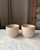 kubki i filiżanki Zestaw 2 Organicznych Ceramicznych Czarek Wabi Sabi Liliowe Beżowe 220 ml