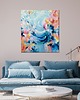 obrazy Kolorowy obraz abstrakcyjny  "EUPHORIA" 90X100 cm - ręcznie malowany