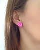 kolczyki soutache Różowe kolczyki minimalistyczne, lekkie, ręcznie robione