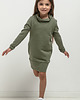 sukienki dla dziewczynki Sukienka z golfikiem i kieszeniami dla dziewczynki, MMD37, zielona