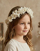 wianki komunijne Kremowy wianek na głowę - hortensja i różyczki