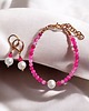 komplet biżuterii RAZEM TANIEJ! bransoletka & kolczyki : fuchsia & pearl collection