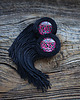 kolczyki soutache Pink Panter -kolczyki sutasz z motywem panterki