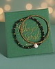 bransoletki z kamieni naturalnych Świąteczny zestaw bransoletek : ciemna zieleń, złoto, perła : szmaragd nilu