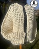 kardigany damskie Sweter oversize 100% wełna handmade