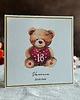 kartki scrapbooking Personalizowana kartka na 18. urodziny z misiem  BE HAPPY!, BH 33
