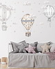naklejki ścienne do pokoju dziecka Beżowo-szare Balony i Chmurki 