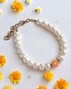 bransoletki z kamieni naturalnych Bransoletka : DAISY : perły naturalne i szklany kwiatuszek