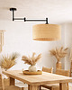plafony Lampa sufitowa plafon regulowanym nad stół RANGUN BOHO z rattanowym abażurem