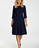 sukienki midi damskie Sukienka z obniżoną talią-granatowa(M-336)